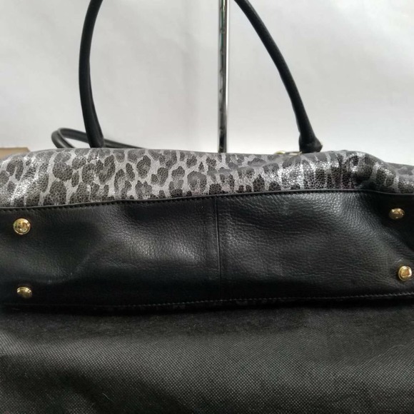 B. Makowsky Black Leopard Print Satchel - Picture 10 of 10